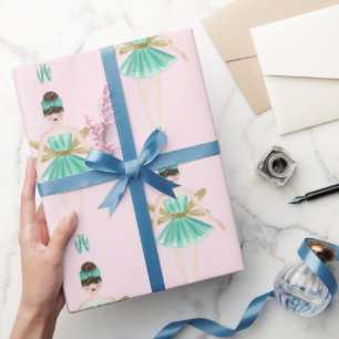 Nutcracker Ballerina, Minze & Blush Geschenkpapier