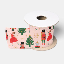 Nutcracker & Ballerina Niedlich Pink Weihnachten Satinband