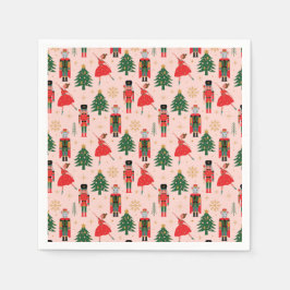 Nutcracker & Ballerina Niedlich Pink Weihnachten Serviette