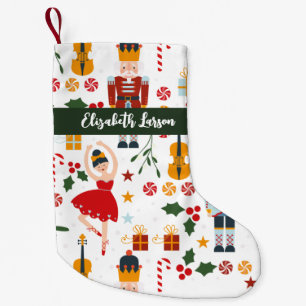 Nutcracker & Ballerina Niedlich White Frohe Weihna Kleiner Weihnachtsstrumpf