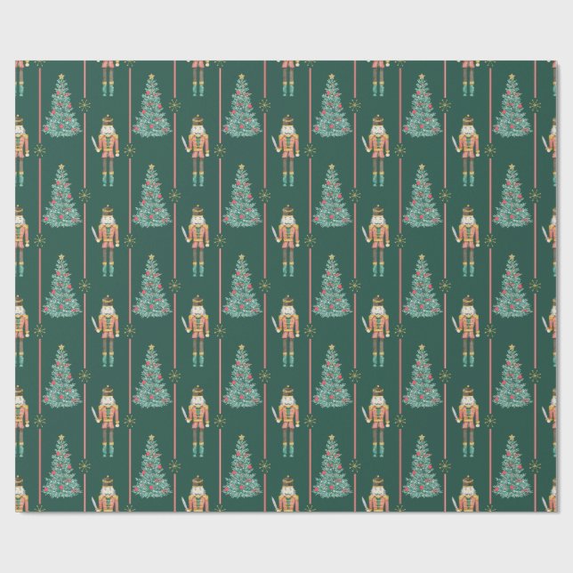 Nutcracker Ballerina Vintage Weihnachten Geschenkpapier (Flach)