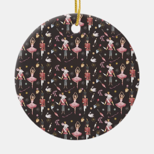 Nutcracker Ballerina Weihnachtsgeschenke Keramik Ornament (Vorne)