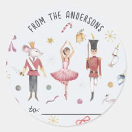 Nutcracker Ballerina Winter Weihnachtsgeschenk Runder Aufkleber