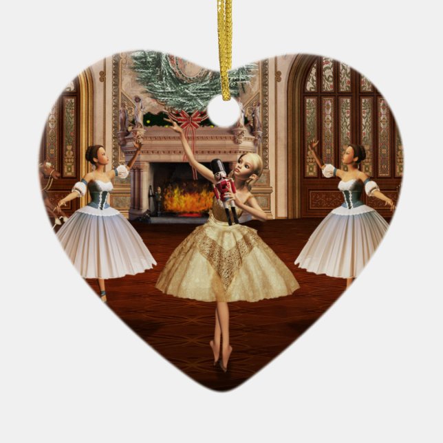 Nutcracker Ballerinas Weihnachtsgebäck Keramik Ornament (Vorne)