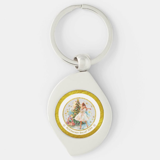 Nutcracker Ballet Ballerina - Christmas Keepsake  Schlüsselanhänger (Vorderseite)