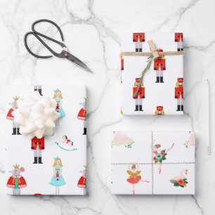 Nutcracker Ballet Charaktere Weihnachten Geschenkpapier Set