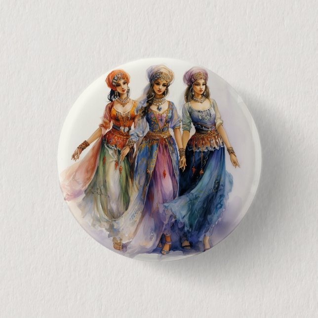 Nutcracker Ballet, Elegant Arab Dancers Button (Vorderseite)