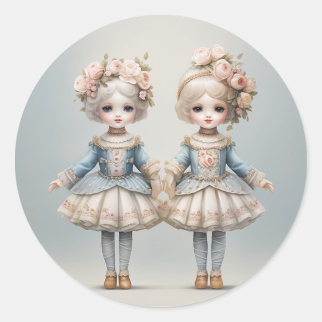 Nutcracker Ballet Fashion-Rosebuds Runder Aufkleber (Vorderseite)