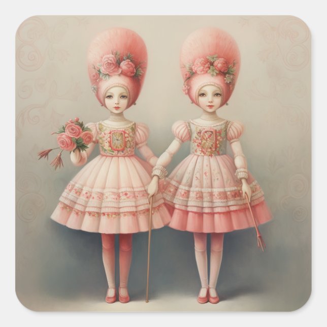 Nutcracker Ballet Fashion-Russian Dancers Quadratischer Aufkleber (Vorderseite)