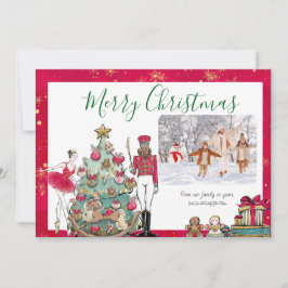 Nutcracker Ballet Flat Holiday Card Feiertagskarte
