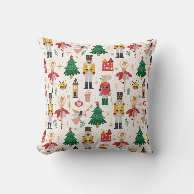 Nutcracker Ballet Holiday Pattern Kissen (Vorderseite)