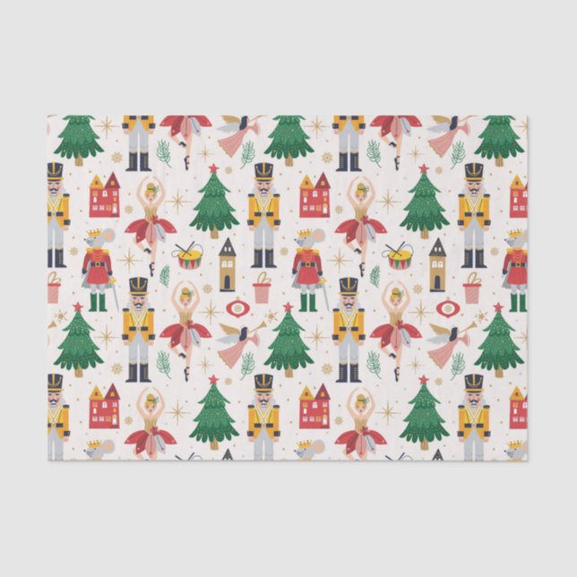 Nutcracker Ballet Holiday Pattern Seidenpapier (Vorderseite)