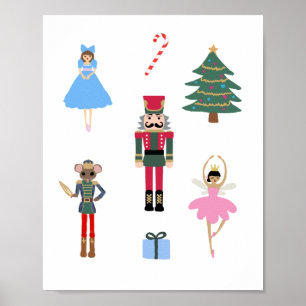 Nutcracker Ballet Illustration Snowflake Malerei Poster