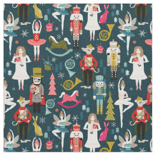 Nutcracker Ballet Marine blau Stoff