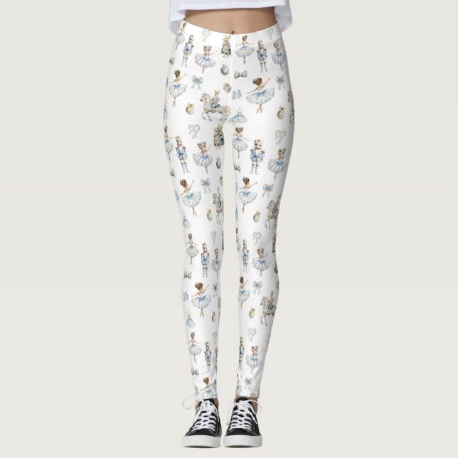 Nutcracker Ballet Muster Weihnachten Leggings (Vorderseite)