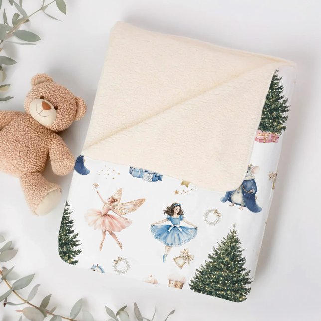 Nutcracker Ballet Nostalgische Weihnachten Sherpadecke (Nutcracker Ballet Christmas Sherpa Blanket)