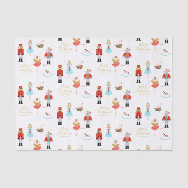 Nutcracker Ballet Personalisiert Weihnachten Seidenpapier (Vorderseite)