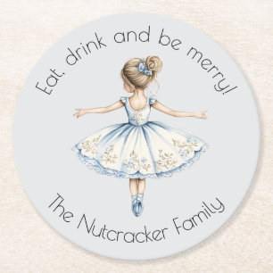 Nutcracker Ballet Sugar Pflaume Weihnachten Runder Pappuntersetzer