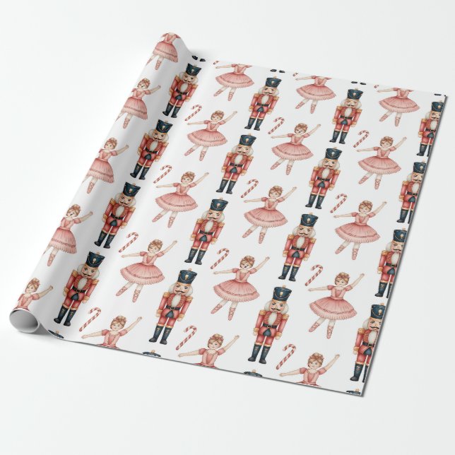 Nutcracker Ballet Weihnachten Geschenkpapier (Ungerollt)