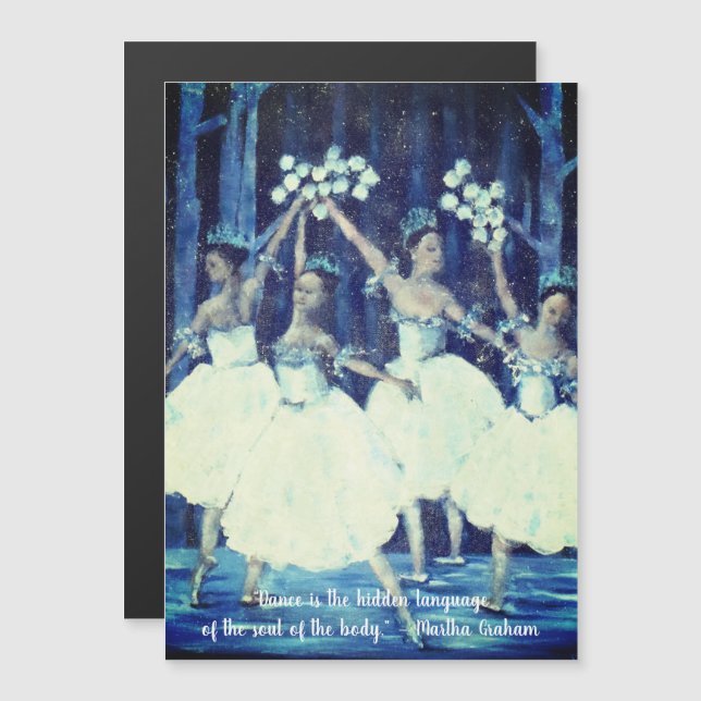 Nutcracker Ballett Inspiration Zitat Magnetkarte (Vorne/Hinten)