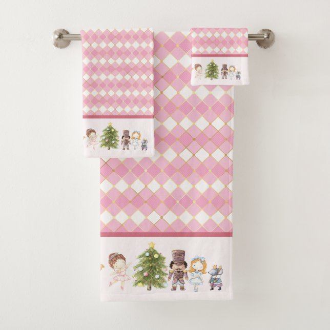 Nutcracker Ballett rosa Handtuchhandtuch Set II (Insitu)