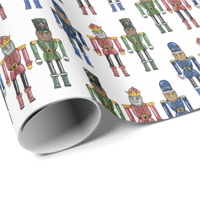 Nutcracker Bigfoot Geschenkpapier (Rolleneckpunkt)
