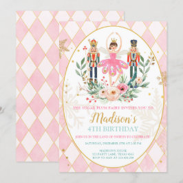 Nutcracker Birthday Girl Ballet Girl Sugl Plum Einladung