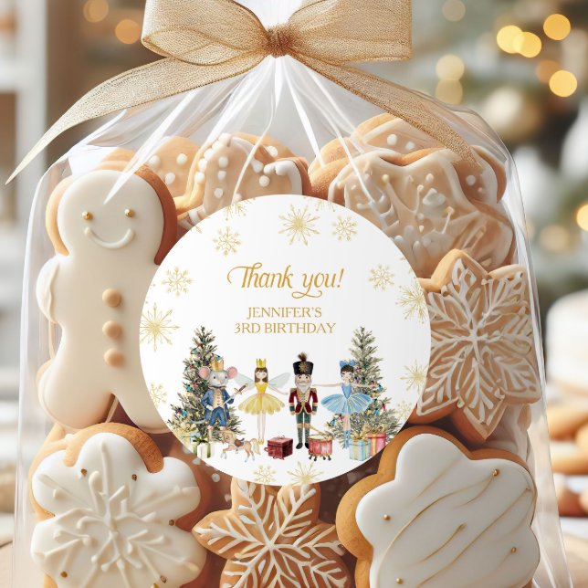 Nutcracker Birthday Party Danke Runder Aufkleber (Von Creator hochgeladen)