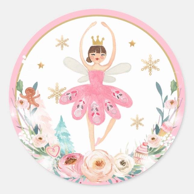 Nutcracker Birthday Sugar Pflaume Fairy Land Sweet Runder Aufkleber (Vorderseite)