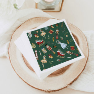 Nutcracker blauer Goldballerina Kindergeburtstag P Serviette