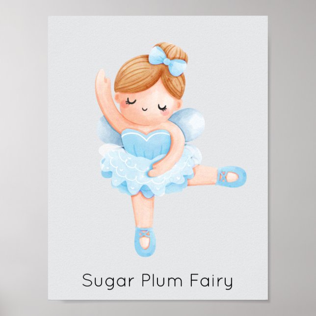 Nutcracker Blue Sugar Plum Fee Weihnachten Poster (Vorne)