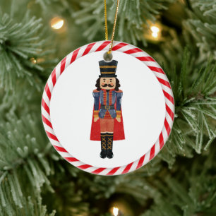 Nutcracker Candy Cane Red Thema Weihnachtsbaum Keramik Ornament