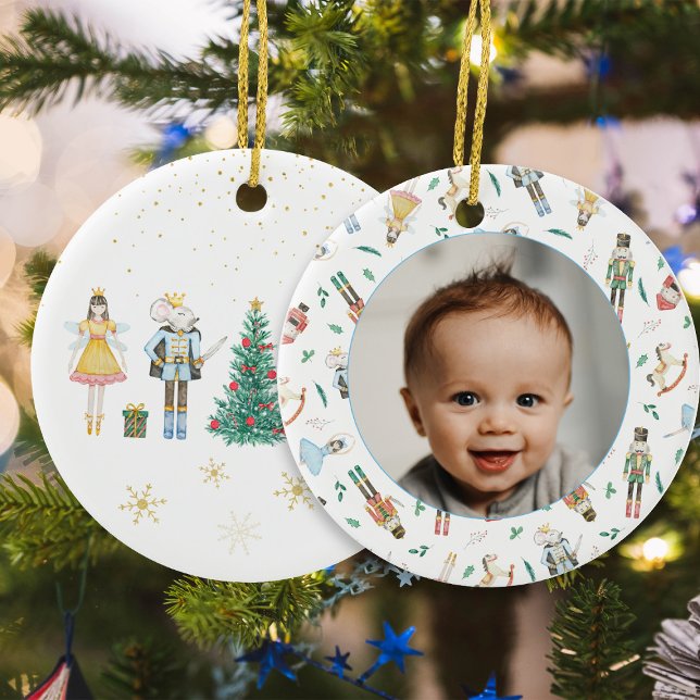 Nutcracker Christmas Baby Foto Keramik Ornament (Von Creator hochgeladen)