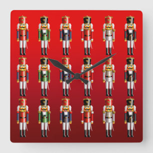 Nutcracker Christmas Ballet Quadratische Wanduhr