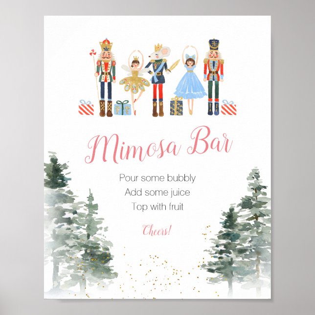 Nutcracker Christmas Brautparty Tea Momosa Bar Poster (Vorne)