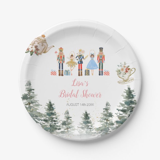 Nutcracker Christmas Brautparty Tee Pappteller (Vorderseite)