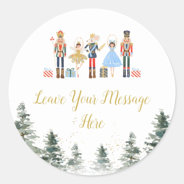 Nutcracker Christmas Bridal Tee Liebe Ihre Botscha Runder Aufkleber (Vorderseite)