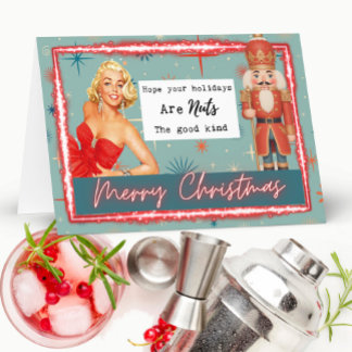 Nutcracker Christmas Card - Funny - Retro - Bestie Karte