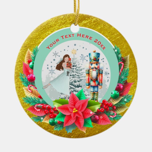 Nutcracker Christmas, Family Holiday Keepsake Gift Keramik Ornament (Vorne)