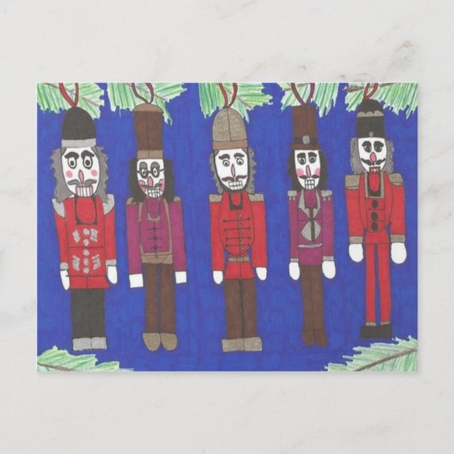 Nutcracker Christmas Feiertagspostkarte (Vorderseite)