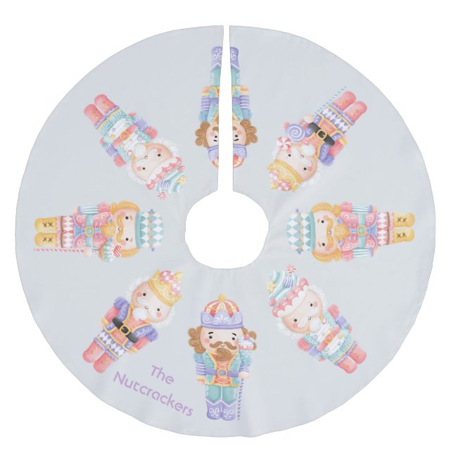 Nutcracker Christmas Polyester Weihnachtsbaumdecke (Vorderseite)