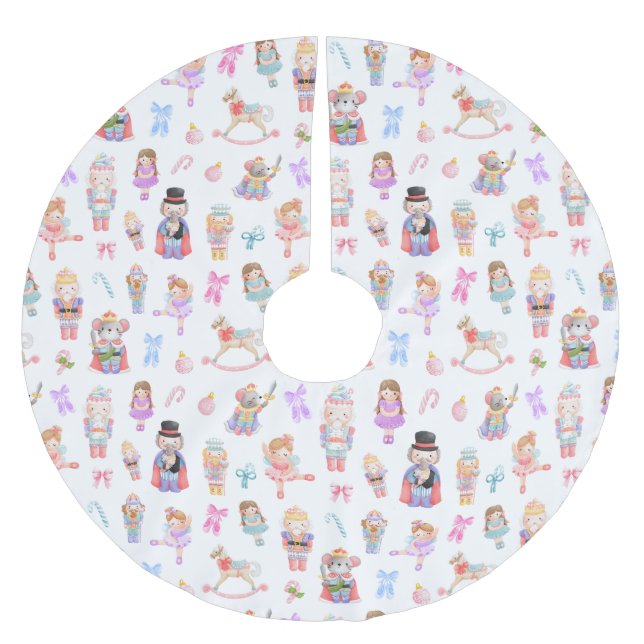 Nutcracker Christmas Polyester Weihnachtsbaumdecke (Vorderseite)