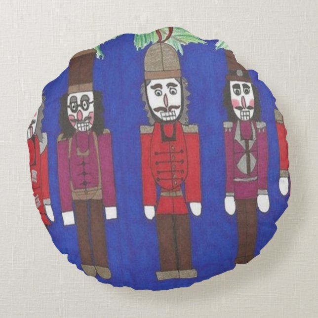 Nutcracker Christmas Rundes Kissen (Rückseite)