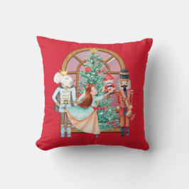 Nutcracker Christmas Theme Pillow - Red Kissen