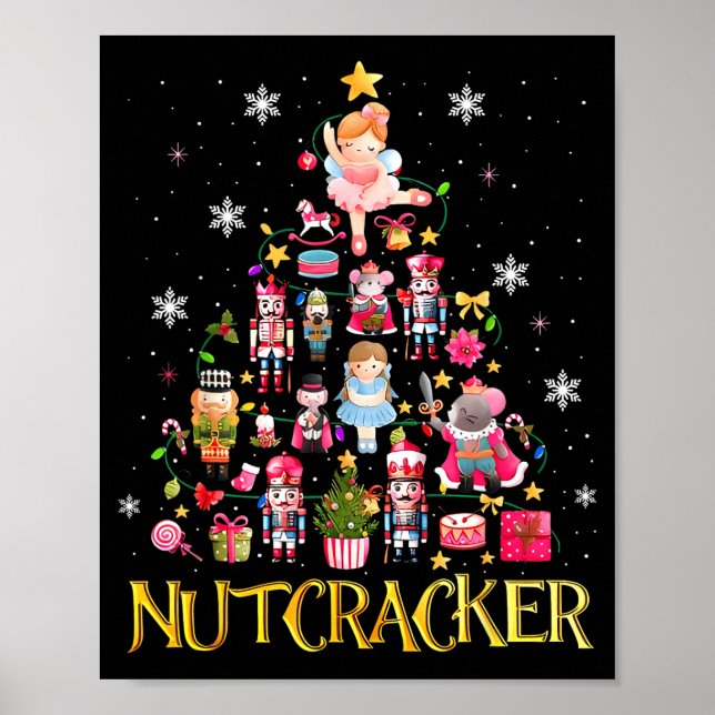Nutcracker Christmas Tree Ballet Dance Women Kids  Poster (Vorne)