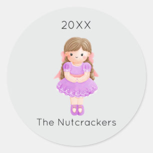 Nutcracker Clara Christmas Runder Aufkleber