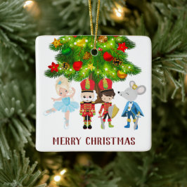 Nutcracker, Clara, Soldat und Maus King Keramikornament