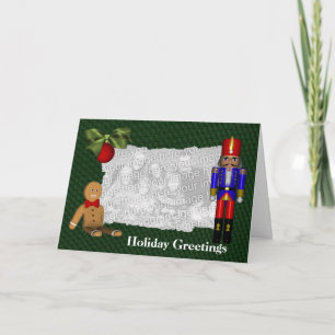 Nutcracker Cookie Christmas Holiday Carte photo