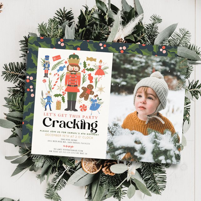 Nutcracker Cracker Holiday Kindergeburtstag Foto Einladung (Von Creator hochgeladen)