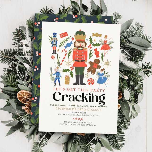 Nutcracker Cracker Weihnachts-Kindergeburtstag Einladung (Von Creator hochgeladen)